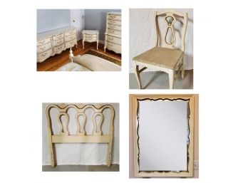 Vintage Seven Piece French Provincial Johnson Carper Girl's Bedroom Set - See Description