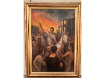 Howard L. Hastings, Illustrator And Painter, Signed Large Oil On Canvas, Ancient Roman Scene