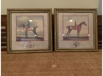 Two Equestrian Framed Prints From Bombay Company