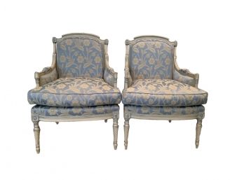 Extraordinary Pair Of Louis XVI Style Armchairs, Paid $4112