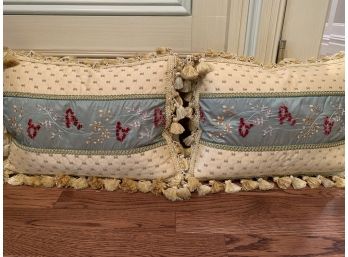 Fine Pair Of Custom Made Highly Detailed Pillows