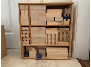 Quality Wood Block Set In Shelf Unit By Toys To Grow On