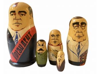 Vintage Soviet Union Prime Minister Nesting Doll Set