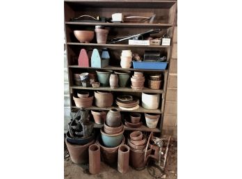 Large Lot Of Clay And Terracotta Pots And Garden Accessories