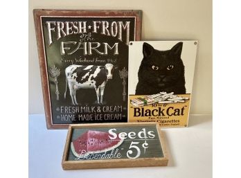 Lot Of Three Reproduction Signs