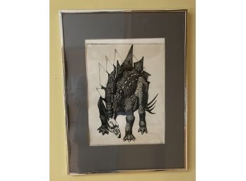 'Dino' Black & White Dinosaur Art (#10)