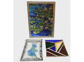 Group Of Vintage Museum Shop Painted / Stained Glass ++++