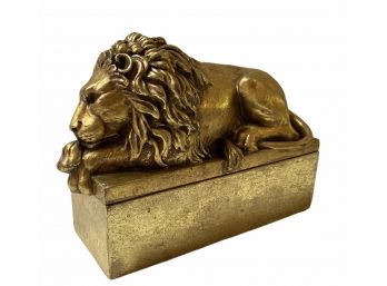 Beautiful Gilt Lion Stamp Box From Italy