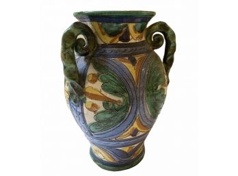 Three Handled Italian Ceramic Vase