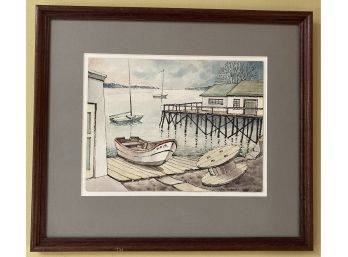Signed Original Watercolor & Ink 'Waterfront'  (#19)