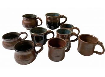 Studio Pottery Lot 'R' - 9 Assorted Mugs
