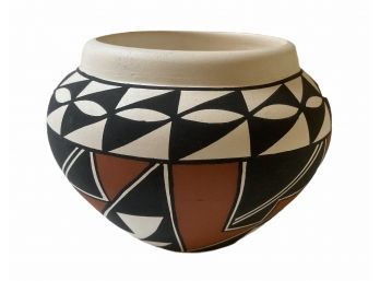 Signed J. Sarracino Acoma 6' Pottery Bowl