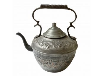 Old Arab Market Tin Over Copper Tea Pot