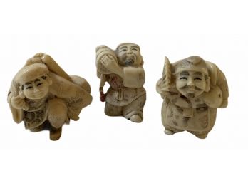 Trio Of Antique Netsuke Figurines