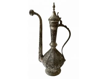 Old Arab Market Tin Over Copper Coffee Pot  16' Tall