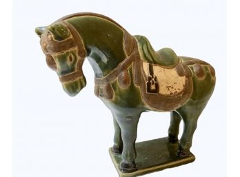 Antique / Vintage Glazed Pottery Horse  11' X 10'