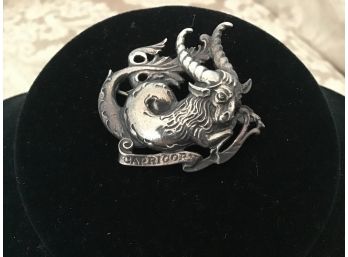 Vintage Sterling Silver Capricorn Pin