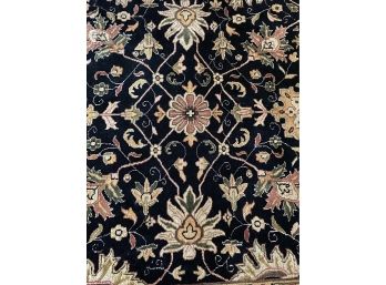 Hand-Knotted Wool Area Rug, Black & Gold Tones