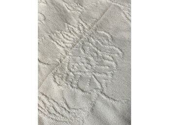 Large, Ecru Embroidered Coverlet
