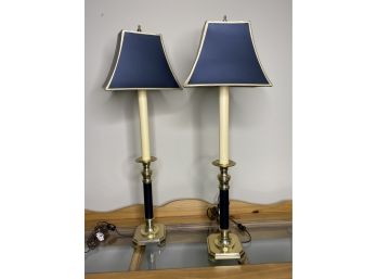 Lovely Pair Of Vintage Candlestick Lamps