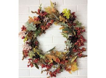 Warm, Welcoming Autumn Wreath - Berries & Leaves