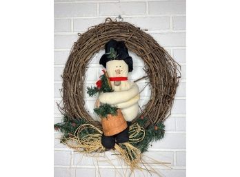 Charming Snowman Grapevine Wreath
