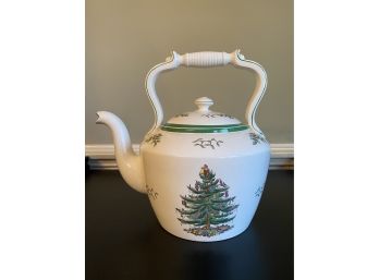 Large, Rare,  Vintage Spode Porcelain Kettle, Christmas Tree