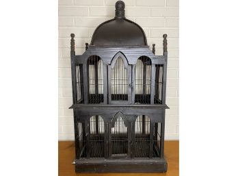 Incredible Vintage Bird Cage, Wood & Wire