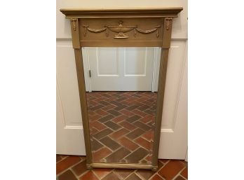 Beautiful Gilt-Framed, Beveled Mirror With Ribbon Relief