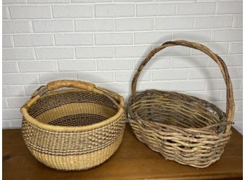 A Pair Of Pretty Woven Baskets