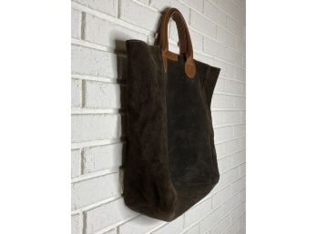 Chocolate Brown Natural Suede Tote