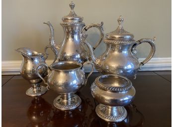 Int'l Silver Co., St. James Pattern, Silver Plate Coffee & Tea Set