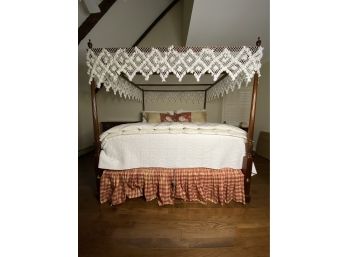 Traditional Four Post Mahogany Canopy Bed By Baker, King Size