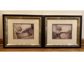 Ivo Stoyanov, Elemental Landscapes, Pair, Professionally-Double Matted & Framed