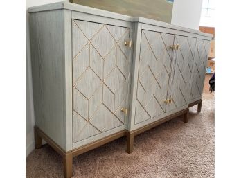 MCM-Style Dresser/Console In Gray & Gold