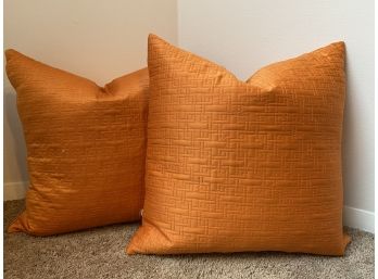 Down-Filled Orange Toss Pillows