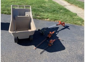 Lawn Wagon, Weed Wacker, Lg & Sm Trimmers (MB174)