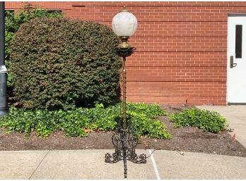 Antique Brass Tripod Piano Lamp