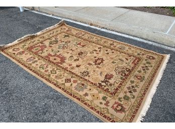 Tan Floral Weave Carpet