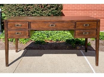 Large Reclaimed Wood Neoclassical Mission Desk