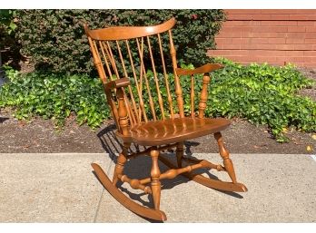 Colonial Nichols & Stone Maple Wood Windsor Rocking Chair