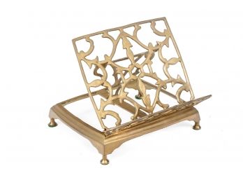 Antique Solid Brass Collapsible Book Stand