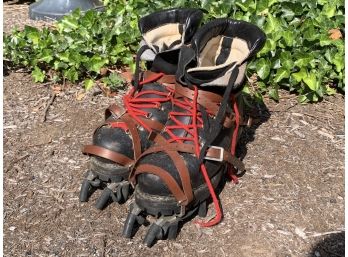 Large Vibram Montagna Sole Boots With Ice Crampons
