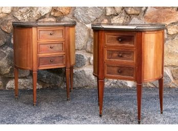 Pair Of Inlaid Top French Nightstands