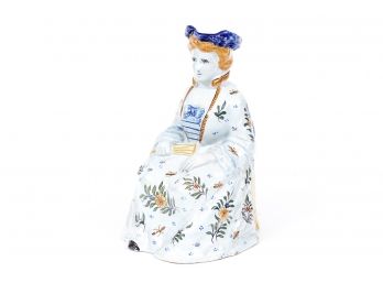 Porcelain Figurine Pitcher Of Sitting Lady