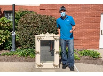 White Coat Rack Wall Mirror