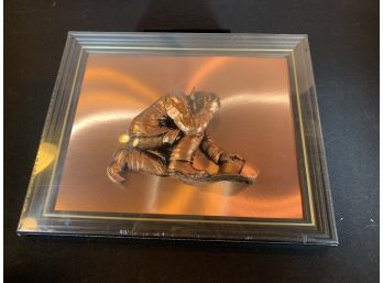 3D Copper Wall Sculputure Of Kneeling Fireman (PD03)