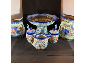 Signed, Authentic Handmade Polish Pottery Lot(NL6)