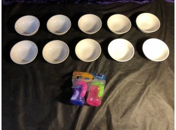 Every Day White Bowls And New In Package Sippy Cups(JG26)