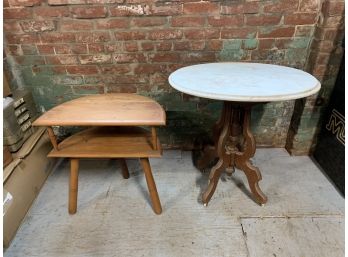 Half Table & Marble Top Side Table (H02)